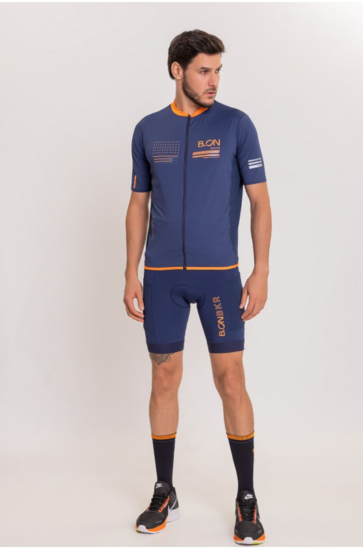 Camisa Ciclismo  Masculina Marinho c/ Laranja - 24270711 