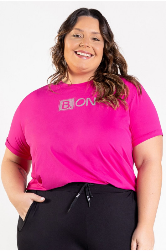 T-Shirt Feminina Estampada Plus Size Pink Paris - 24271123