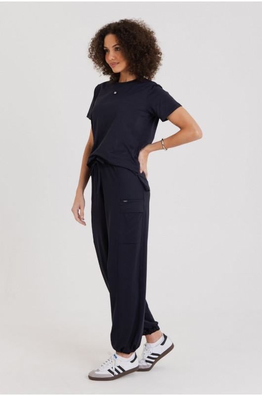 Calça Feminina com Barra Regulável Preta - 24271468 