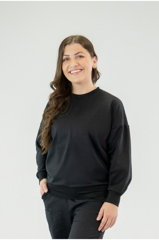 Blusão Feminino de Moletom Tech Peluciado Preto – 24271793