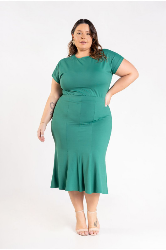 Blusa Feminina Casual Plus Size Verde Esmeralda - 24271104