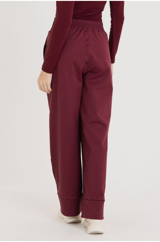 Calça Pantalona Comfy Feminina Bordô - 24271579 