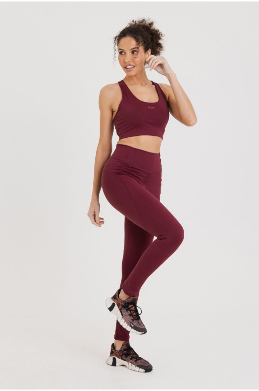 Legging Fit Refletivo Feminina Bordô - 24271569 