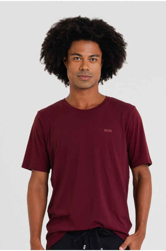  Camiseta Basic Masculina Bordô - 24271564 