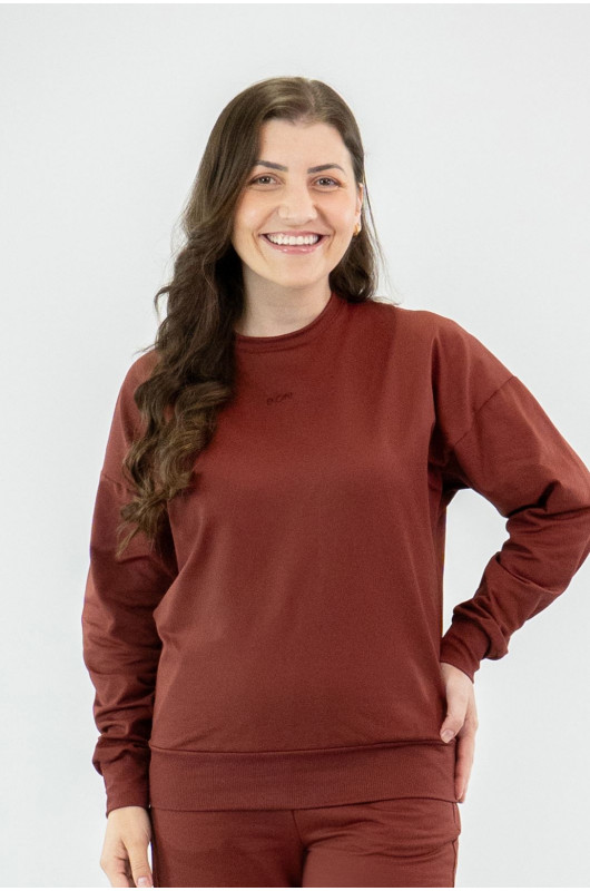 Blusão Feminino de Moletom Tech Peluciado Vermelho Cornalina – 24271885