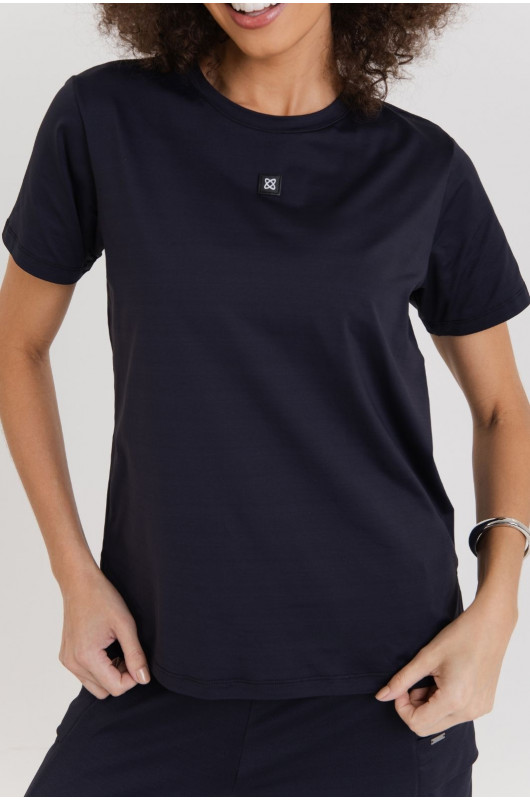 Camiseta Comfy Logo Feminina Preta - 24270121 
