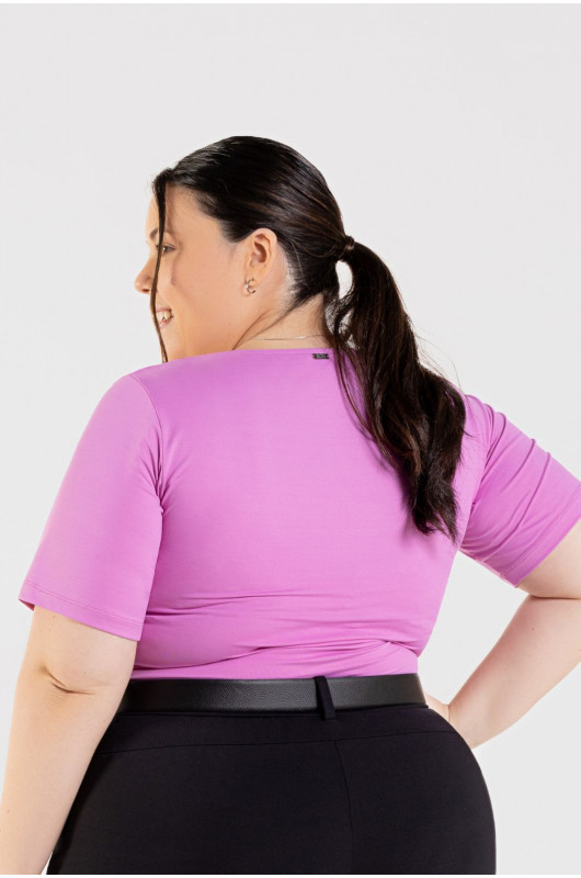 Blusa Feminina Basic Plus Size Lilás - 24271291