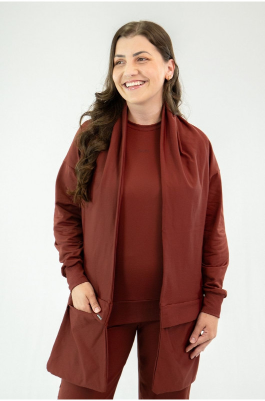 Cachecol Unissex com Bolsos Peluciados Vermelho Cornalina – 24271964