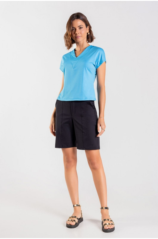 Bermuda Alfaiataria Feminina Preta - 24270989