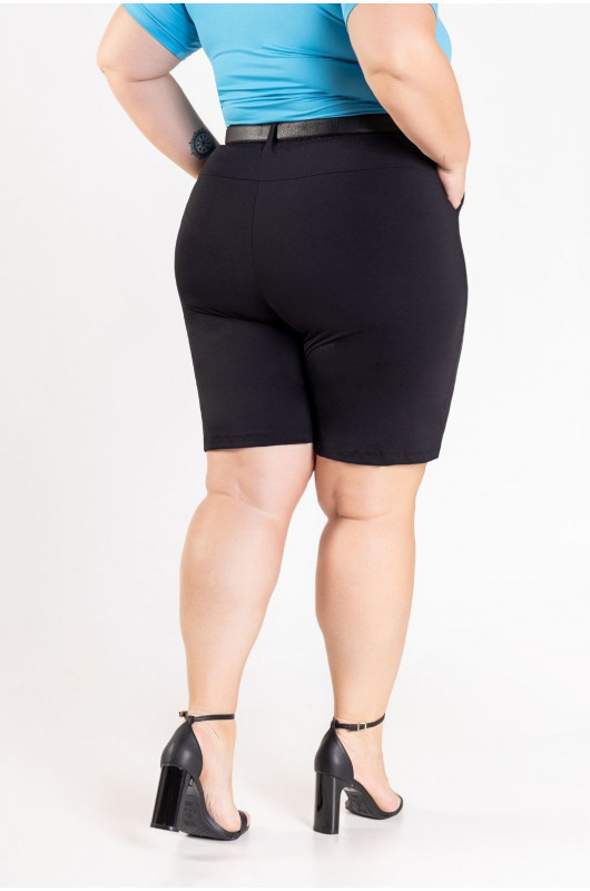 Bermuda Alfaiataria Plus Size Feminina Preta - 24271112