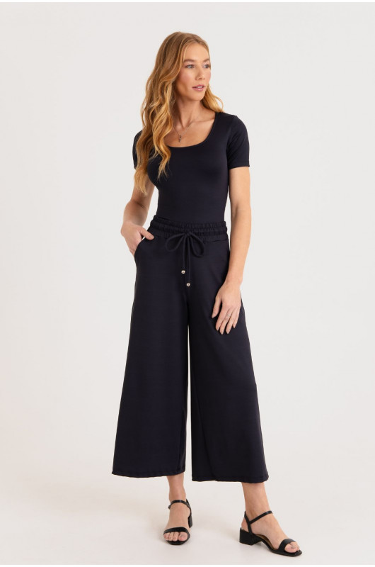    Calça Pantacourt Feminina Preta - 24271355 