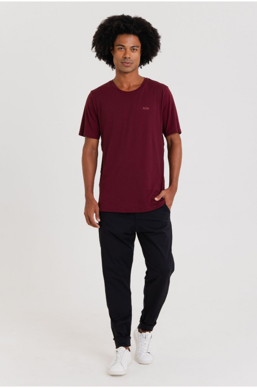  Camiseta Basic Masculina Bordô - 24271564 