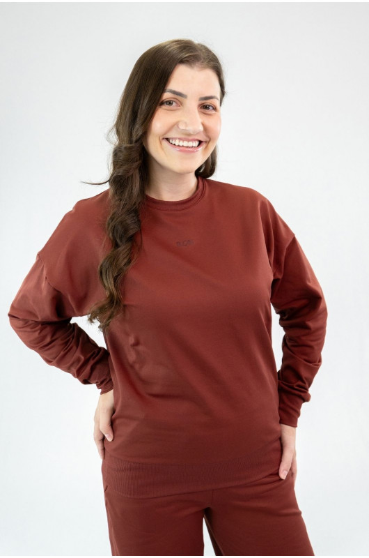 Blusão Feminino de Moletom Tech Peluciado Vermelho Cornalina – 24271885