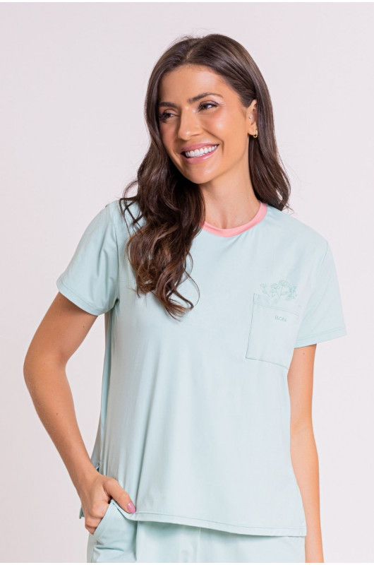 Blusa Feminina Pijama Verde Light - 24270784