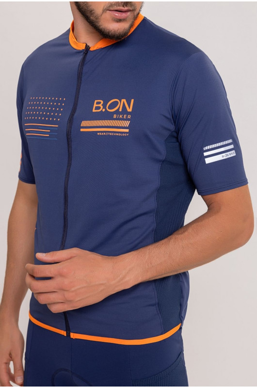 Camisa Ciclismo  Masculina Marinho c/ Laranja - 24270711 