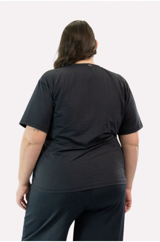 Camiseta B.ON Air Feminina Plus Size Preta – 24271949