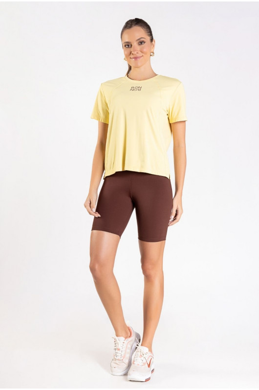 Camiseta Feminina Fitness Amarelo Cream - 24271137