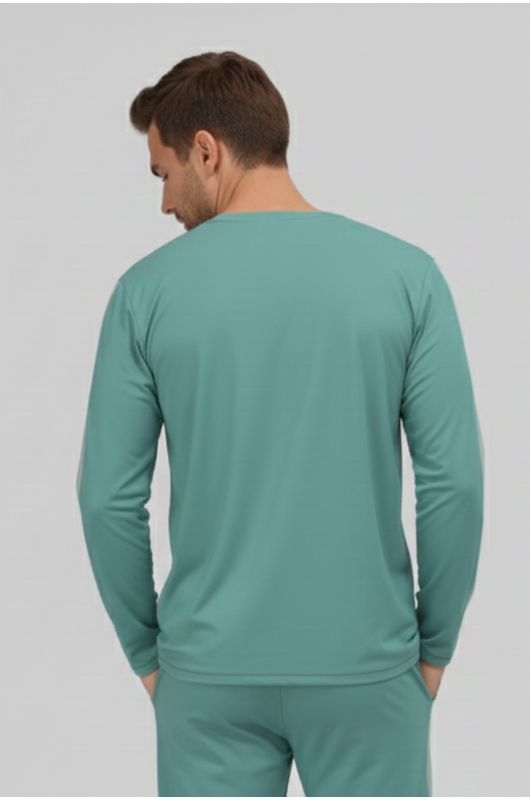 Blusa Pijama Masc. Manga Longa Verde Quartzo – 24271788