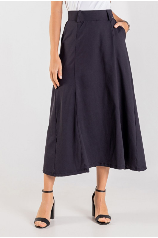 Saia Feminina Casual c/ Bolsos Preta - 24271097