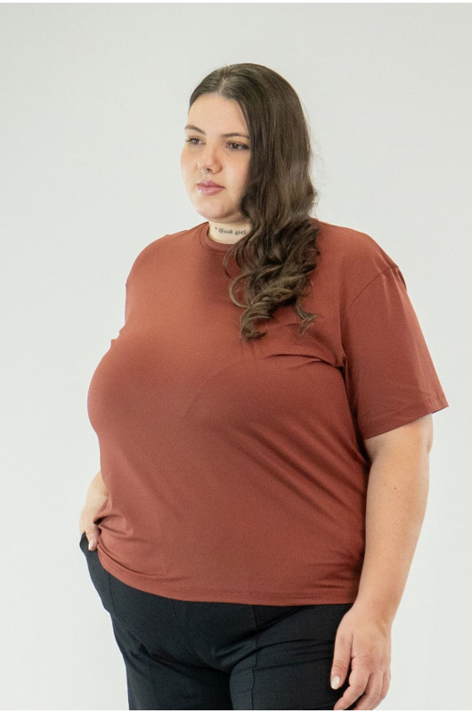 Camiseta B.ON Air Feminina Plus Size Vermelho Cornalina - 24271975