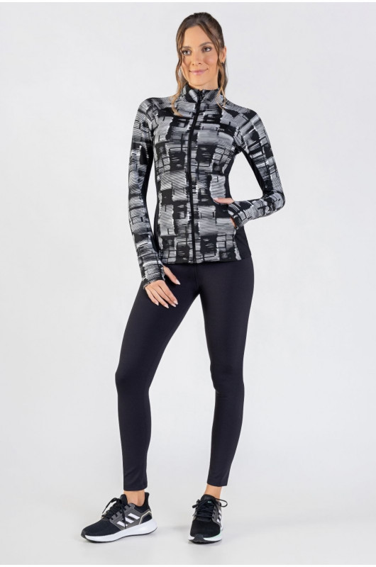 Jaqueta Feminina Jacquard Preta e Branca - 24270284
