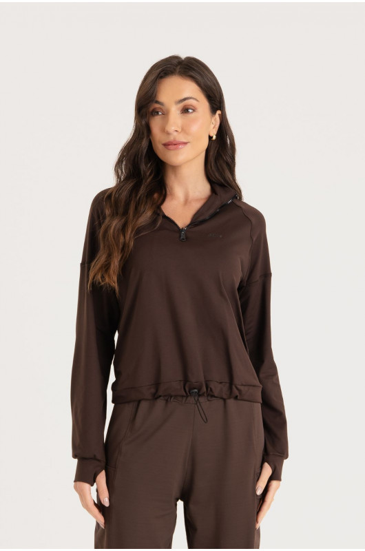 Blusão Comfy Feminino Marrom Expresso – 24271846