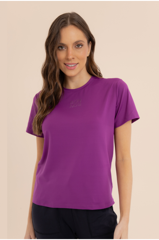 Camiseta Oversized Feminina Roxa  - 24271415