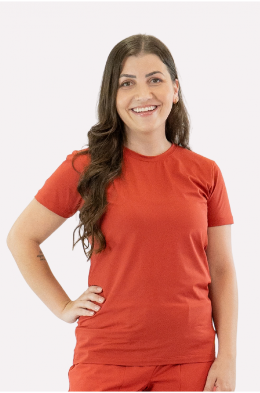 Camiseta B.ON Air Slim Alongada Feminina Vermelho Melaço – 24271837