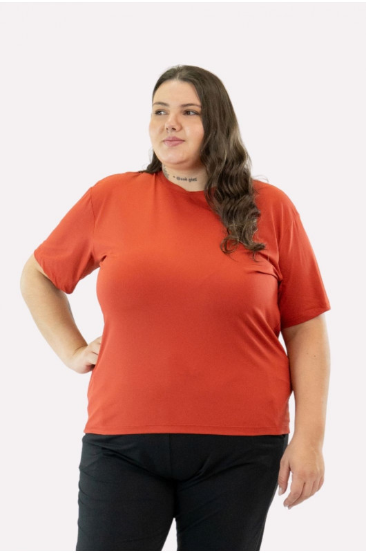Camiseta B.ON Air Feminina Plus Size Vermelho Melaço – 24271951