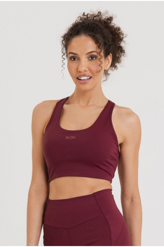  Top Fit Refletivo Feminino Bordô - 24271572 