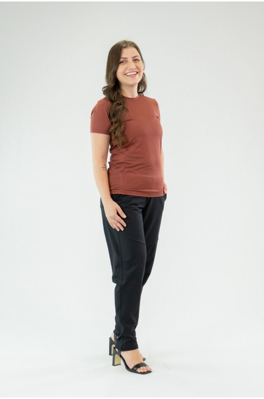 Camiseta B.ON Air Slim Alongada Feminina Vermelho Cornalina - 24271965