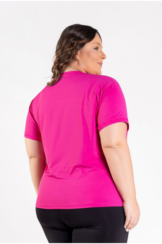 T-Shirt Feminina Estampada Plus Size Pink Paris - 24271123