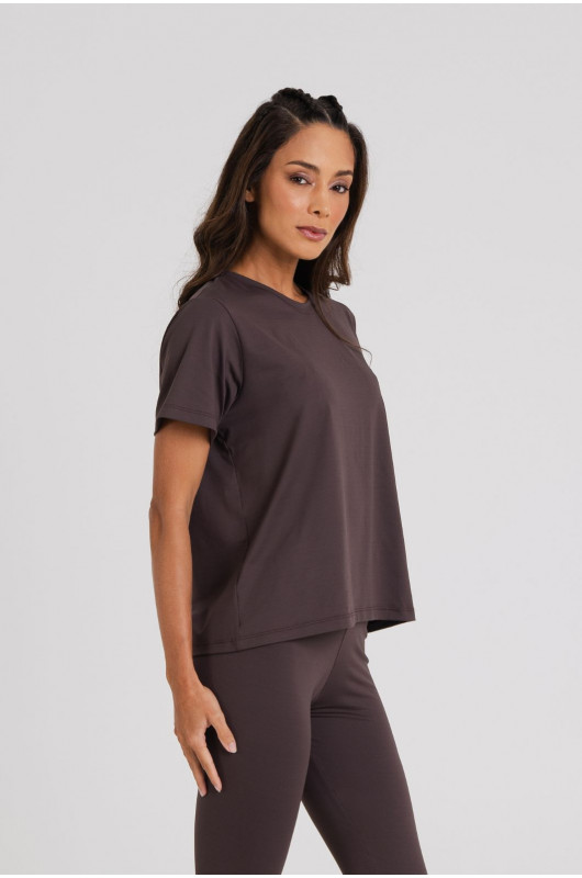 Camiseta B.ON Air Feminina Marrom Expresso – 24271565