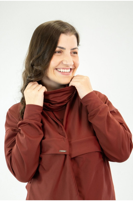 Cachecol Unissex com Bolsos Peluciados Vermelho Cornalina – 24271964