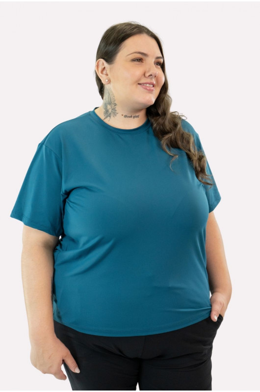 Camiseta B.ON Air Feminina Plus Size Petróleo – 24271950