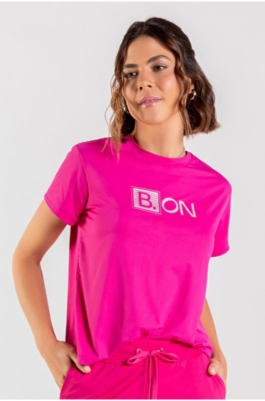 T-Shirt Feminina Estampada Pink Paris - 24271119