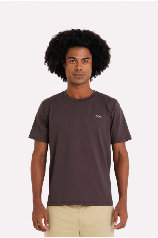 Camiseta Masculina Estampada Marrom Expresso – 24271566