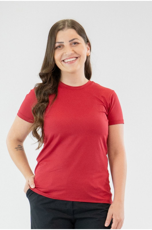 Camiseta B.ON Air Slim Alongada Feminina Vermelho Valentino - 24271966
