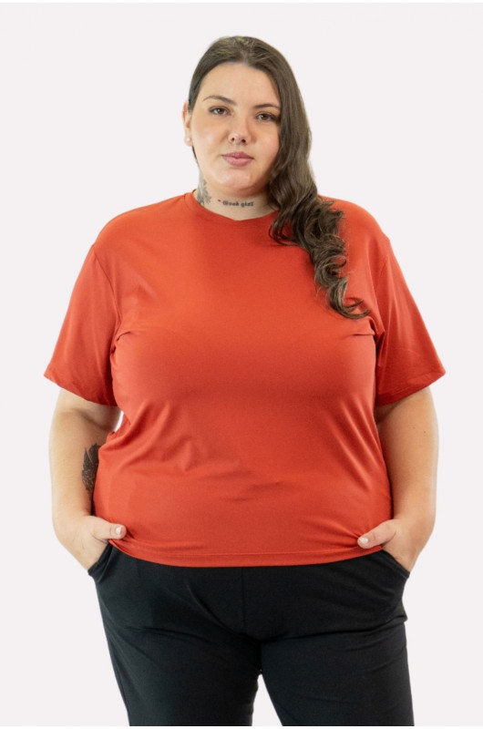 Camiseta B.ON Air Feminina Plus Size Vermelho Melaço – 24271951