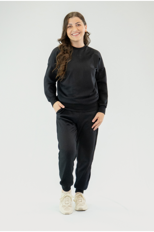 Jogger Feminina B.ON Moletom Tech Preto – 24271794