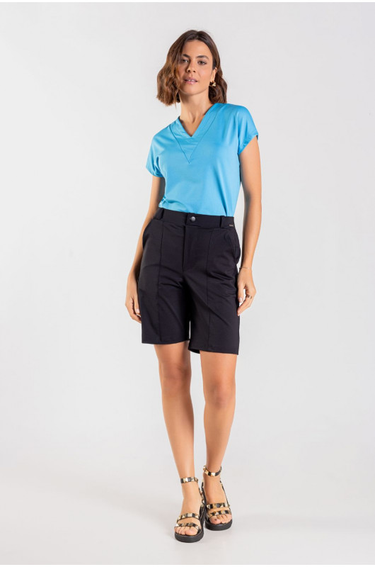 Blusa Feminina Basic Azul Cerúleo - 24270998