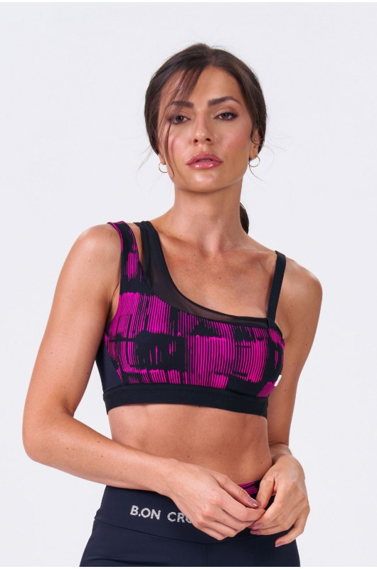 Top Reversível Feminino Cross Preto e Rosa - 24270858