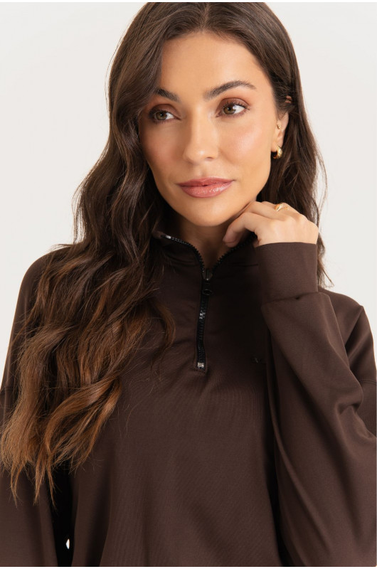 Blusão Comfy Feminino Marrom Expresso – 24271846