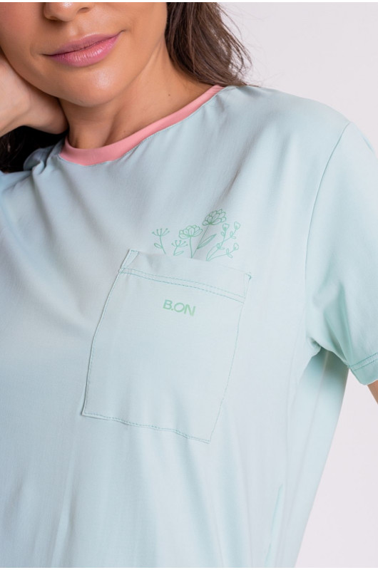 Blusa Feminina Pijama Verde Light - 24270784