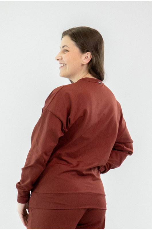 Blusão Feminino de Moletom Tech Peluciado Vermelho Cornalina – 24271885