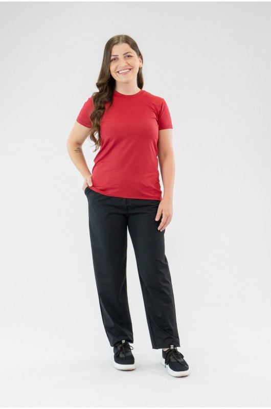 Camiseta B.ON Air Slim Alongada Feminina Vermelho Valentino - 24271966