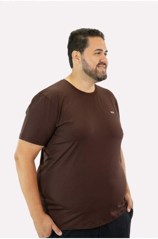 Camiseta B.ON Air Masculina Plus Size Marrom Expresso – 24271847