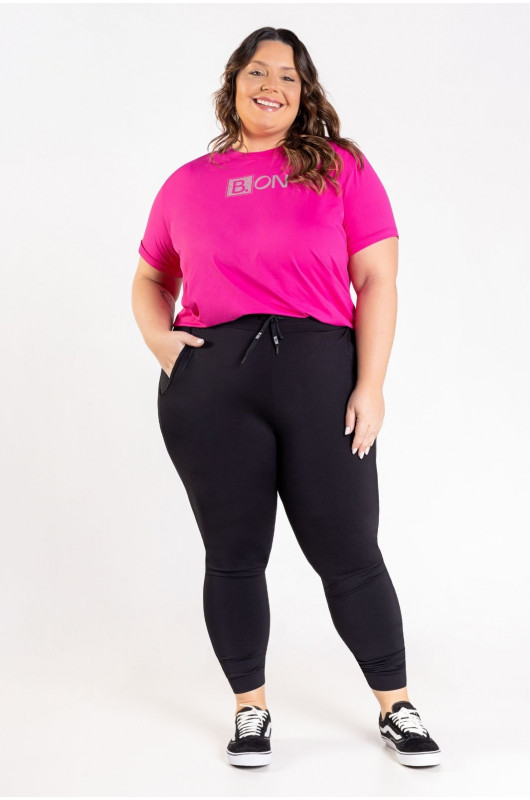 T-Shirt Feminina Estampada Plus Size Pink Paris - 24271123