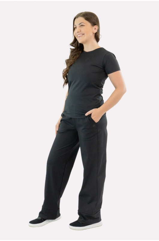 Camiseta B.ON Air Slim Alongada Feminina Preta - 24271835