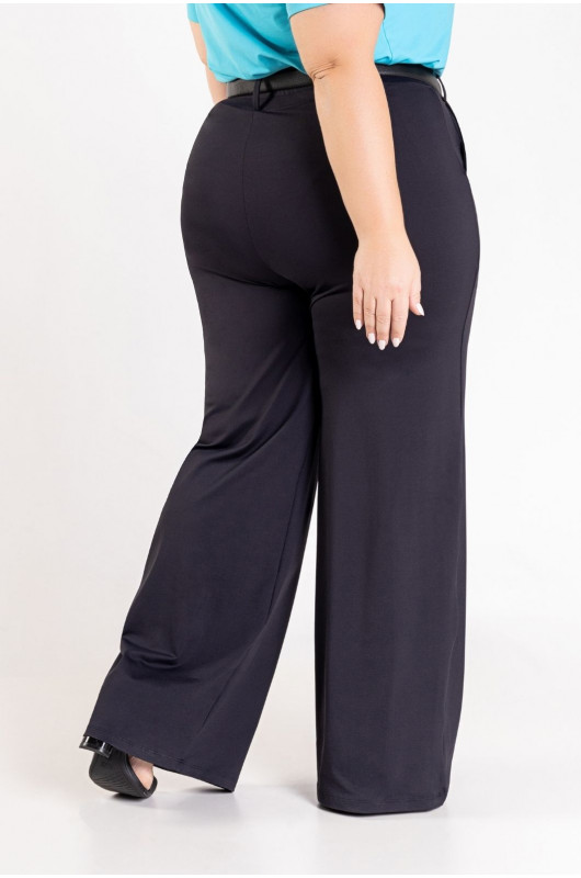 Calça Feminina  Wide Leg Plus Size Preta - 24270911